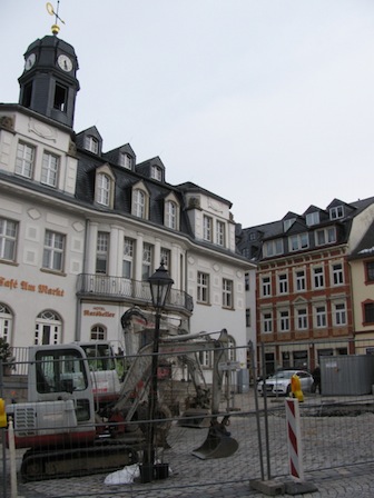 Schwarzenberg Altstadt Markplatz Baustelle